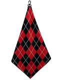 Jaci's Gems Ruby Argyle Microfiber Golf Towel