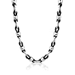 Cool and Casual: Stainless Steel and Rubber Fancy Link Necklace for Men