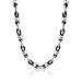 Cool and Casual: Stainless Steel and Rubber Fancy Link Necklace for Men Cool and Casual: Stainless Steel and Rubber Fancy Link Necklace for Men