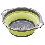 Kitchen Craft Colourworks Collapsible Colander, Green, 24cm