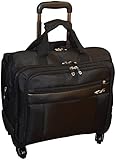 Kemyer 15.4 Inch Rolling Laptop Overnighter - Underseater Spinner Wheeled Computer Briefcase - Black