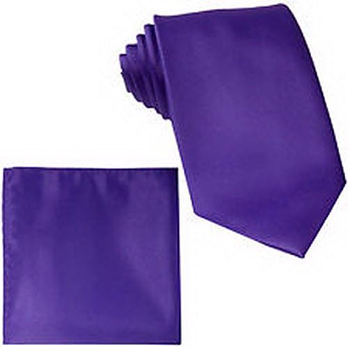 William Design Polyester Mens Neck Tie and hankie wedding prom party Purple wd-14869