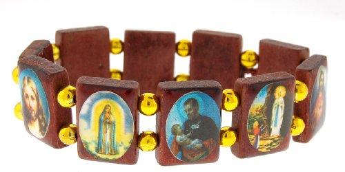 Catholic Saints and Icons – Wooden Religious Bracelets with Photographs