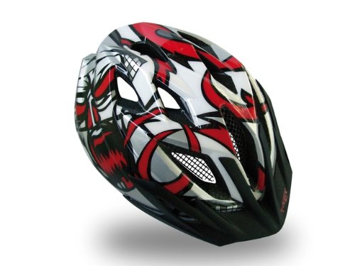 MET Helm MTB Crackerjack, rot-weisses Grafitti, 52-57cm Preisvergleich