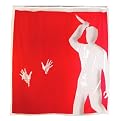Psycho Shower Curtain - Red/Clear