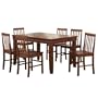 Walker Edison 7-Piece Fancy Solid Wood Dining Set, Brown