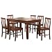Walker Edison 7-Piece Fancy Solid Wood Dining Set, Brown