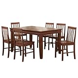 Walker Edison 7-Piece Fancy Solid Wood Dining Set
