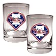 Philadelphia Phillies 2pc Rocks Glass Set - Primary Logo MLB Baseball