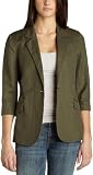 Kenneth Cole Women's Rolled Sleeve 1-Button Boyfriend Jacket,Dusty Olive,6