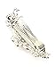 Women's Rhinestone Metal Hair Barrette Clip Hair Pin Antique Silver IMB2149