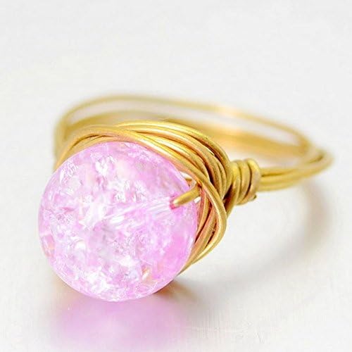 Jewelryfinds Gravel Natural Crystal Color Purple Jelly Ring