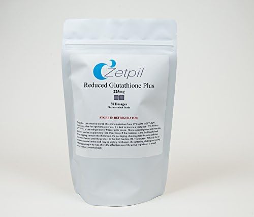 Reduced Glutathione Suppositories by Zetpil, 225 mg, Includes Free Applicator, Master Antioxidant, Blend of GSH, NAC, Taurine, Maximum Absorption, 30 Count by Zetpil