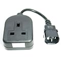 Power cable - IEC C14 plug - 13A socket - 25 cm