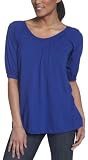 Alternative Women's Flower Child Short Sleeve Shirt with Shirring, Sapphire, Large