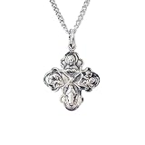Sterling Silver 4-Way Cross Pendant by Bob Siemon, 18"