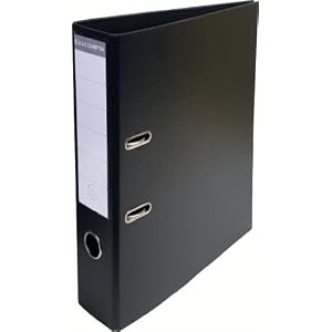 Exacompta 53741E Classeur à Levier PVC 2 Anneaux Format A4 Dos de 70 mm Noir