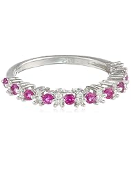 White-Gold Diamond and Pink Sapphire Ring (0.17cttw, G-H Color, I2-I3 Clarity)