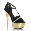 6 Inch Platform High Heel Shoes Gold Metalic Pyramid Studs Sexy Sandals