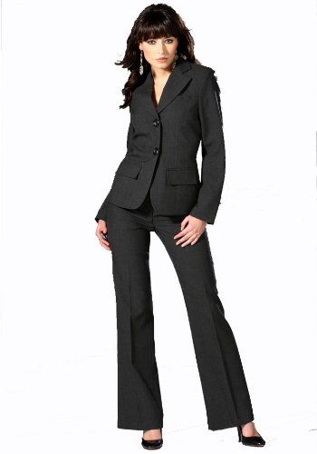 Laura Scott Damen-Hose Hosenanzug grau-meliert 