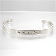 DO WHAT YOU LOVE, Affirmation Sterling Silver Cuff Bracelet with Heart Design, #8893