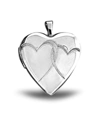 Sterling Silver "Interlocking Hearts" Heart Locket 3/4 inch x 3/4 inch