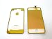 iPhone 4 GSM AT&T ~ Transparent Mirror Gold Full Front LCD Display + Touch Screen with Plastic Back Cover ~ Mobile Phone Repair Part Replacement