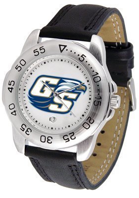 Georgia Southern Eagles Suntime Mens Sports Watch w/ Leather Band - NCAA College Athletics