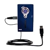 Classic Straight USB Cable for the RCA EZ219HD Small Wonder Digital Camcorders with Power Hot Sync and Charge capabilities - uses Gomadic TipExchange Technology