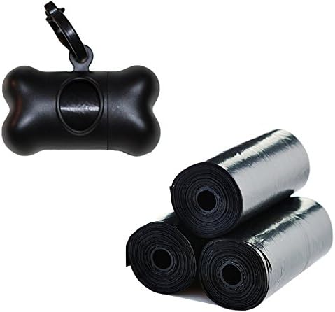 200, 500, 720 Dog Pet Waste Poop Bags, Bulk roll,Clean up refills+FREE Bone Dispenser (200 bags, Black)