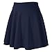 Urban CoCo Women's Basic Versatile Stretchy Flared Casual Mini Skater Skirt (Small, Navy Blue)