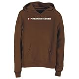Hoodie Womens Brown  I LOVE Netherlands Antilles  Countries