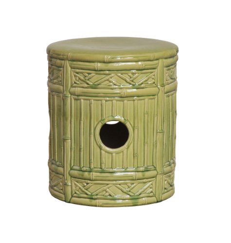 Bamboo Round Ceramic Garden Green Glaze
