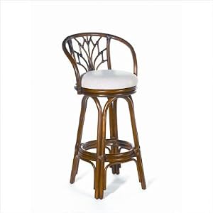 Valencia Indoor Rattan 24 Swivel Counter Stool Fabric: La Selva Paramount Russet