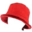 Winter Ladies Faux Fur Suede Crusher Crushable Foldable Bucket Ski Hat Cap Red