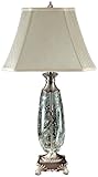 Dale Tiffany GT80115 Luciana Crystal Table Lamp, Antique Pewter and Fabric Shade