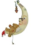 Cherished Teddies Bear Asleep on Moon Hanging Christmas Ornament 2003