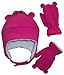 N'Ice Caps Girls Sherpa Lined Micro Fleece Hat and Mitten Set with Ears