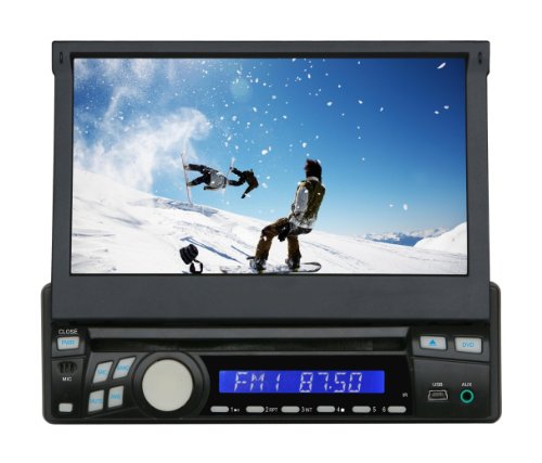 Tview D76TSB  In-Dash Flip Out Touch Screen Monitor with DVD Player and Bluetooth (Black)