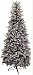 7.5' Slim Glittery Black Snowy Dunhill Pre-Lit Artificial Christmas Tree
