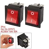 Como 2 Pcs Red Indicator Light 6 Pin DPDT Rocker Switch New