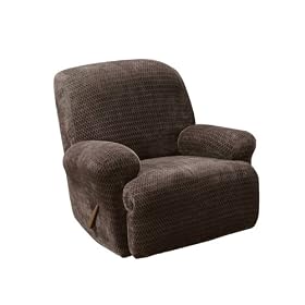 Stretch Royal Diamond Recliner Slipcover - Chocolate