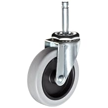 Carlisle Stem Caster, Swivel with Brake, 4" Wheel Dia, 4.13" Wheel Width, 7.13" Mount Height
