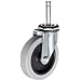 Carlisle Stem Caster, Swivel with Brake, 4" Wheel Dia, 4.13" Wheel Width, 7.13" Mount Height