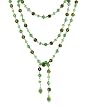 Necklace - N311- Lariat Style - Glass Beads ~ Olive and Peridot Glass Beads (Greens) 60"