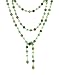 Necklace - N311- Lariat Style - Glass Beads ~ Olive and Peridot Glass Beads (Greens) 60