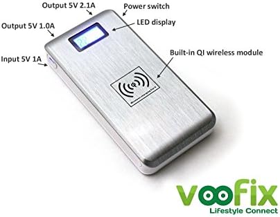 Voofix® 12000mah Wireless Qi Portable Charger and Dual USB Output - Power Bank with Battery with Intelligent LCD Display for Samsung Galaxy S6 S6 Edge S5 Note 5