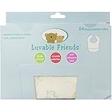 Luvable Friends Disposable Bibs, White, 24-Count