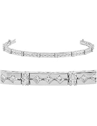 CleverEve Luxury Series Diamond Bracelet 2.90 ct. tw. - Symmetrical Tennis Bracelet in 18K White Gold