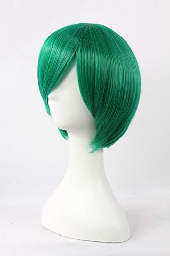 AWEN Anime Cosplay Wig Lolita Party Costume Short Straight Hair (Green)